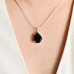 Natural Black onyx Spinel Gemstone Pendant