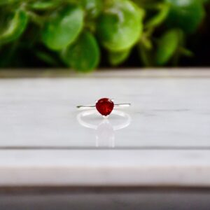 Garnet Heart Shape Ring