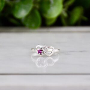 Rhodolite Garnet Heart Shape Ring